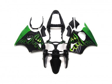 00-02 Gloss Green Flame Plain ZX6R Fairings