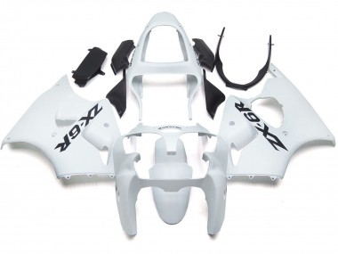 00-02 Plain Gloss White With Logo ZX6R Fairings