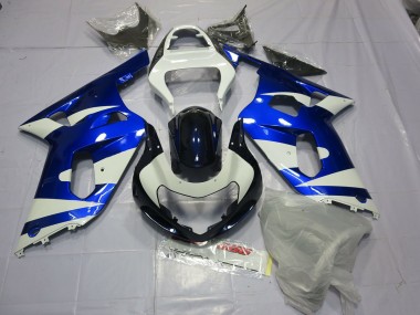 01-03 Blue and White GSXR 600-750 Fairings