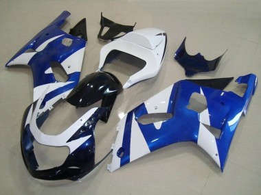 01-03 Blue and White OEM Style GSXR 600-750 Fairings