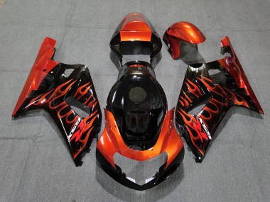 01-03 Gloss Black and Orange GSXR 600-750 Fairings