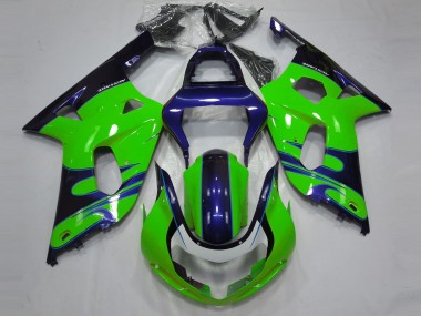 01-03 Gloss Green and Blue GSXR 600-750 Fairings