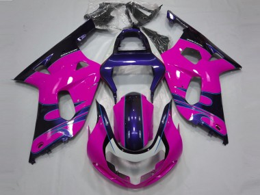 01-03 Gloss Pink and Blue GSXR 600-750 Fairings