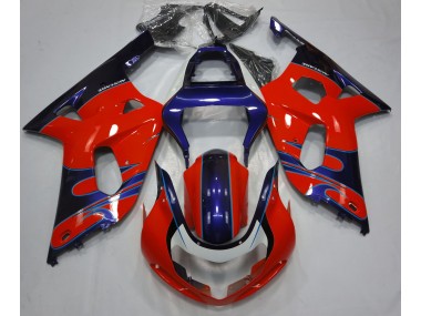 01-03 Gloss Red & Blue GSXR 600-750 Fairings