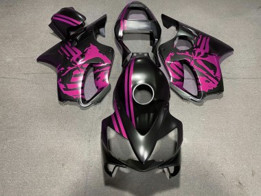 01-03 Matte Black & Pink Skull CBR600 F4i Fairings