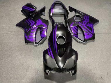 01-03 Matte Black & Purple Skull CBR600 F4i Fairings