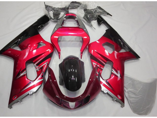 01-03 Red and Silver GSXR 600-750 Fairings