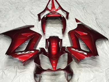 02-12 Deep Red Plain VFR800 Fairings