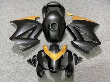 02-12 Matte Black & Gold VFR800 Fairings