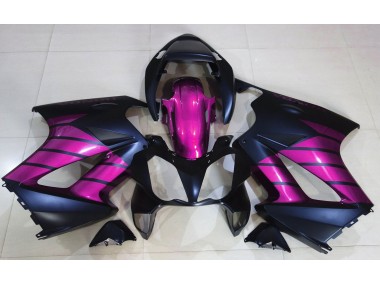 02-12 Matte Black & Pink VFR800 Fairings