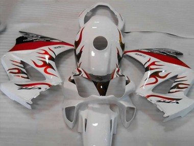 02-12 White Red Flame VFR800 Fairings