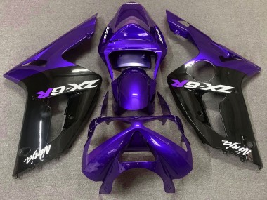 03-04 Gloss Purple and Black ZX6R Fairings