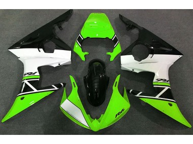 03-04 Green White and Black R6 Fairings