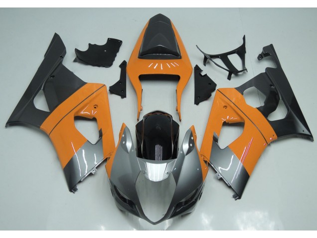 03-04 Light Orange Silver and Black GSXR 1000 Fairings