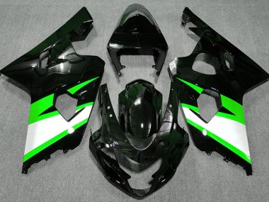 04-05 Gloss Black & Green GSXR 600-750 Fairings