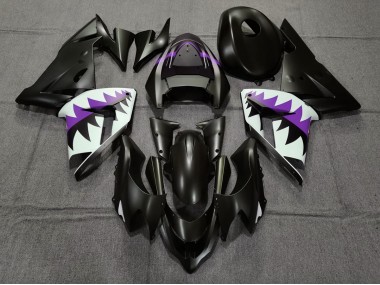 04-05 Matte Black and Purple Shark ZX10R Fairings