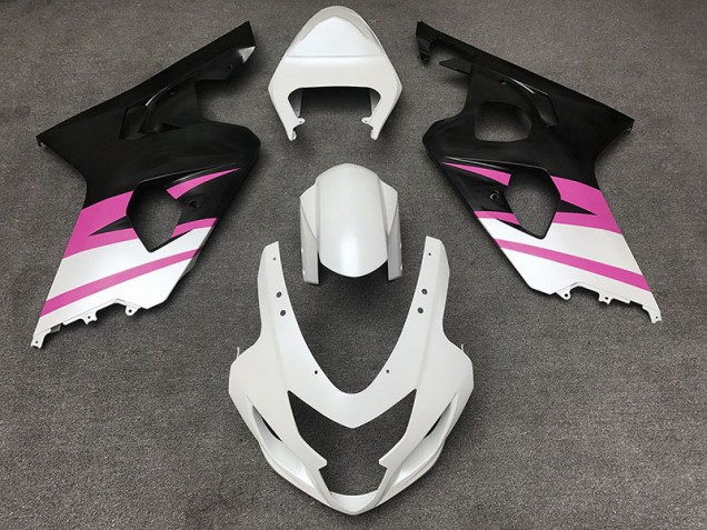 04-05 Matte White & Pink GSXR 600-750 Fairings