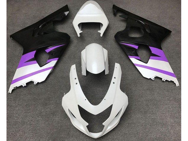 04-05 Matte White & Purple GSXR 600-750 Fairings