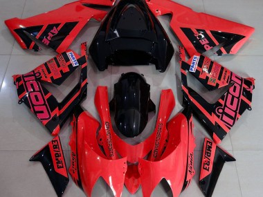 04-05 Red and Black & Logos ZX10R Fairings