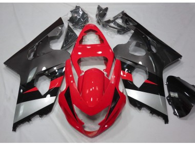 04-05 Red and Silver Gloss GSXR 600-750 Fairings