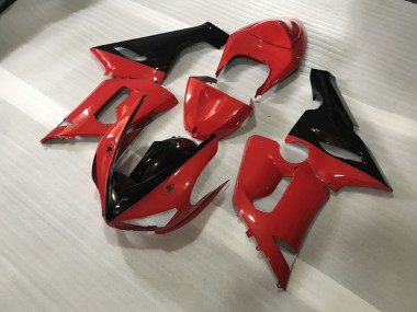 05-06 Custom Red and Black ZX6R Fairings