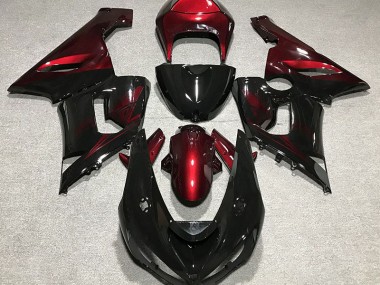 05-06 Gloss Black & Deep Red ZX6R Fairings