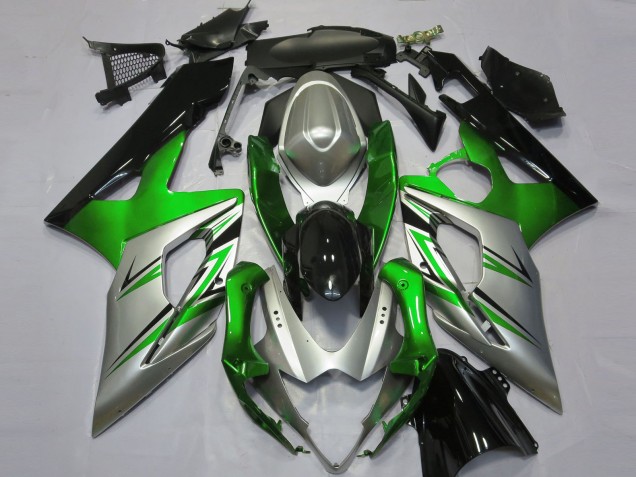 05-06 Green Silver and Black GSXR 1000 Fairings