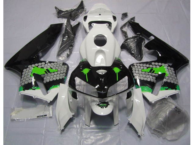 05-06 Green Splatter on Gloss Black CBR600RR Fairings