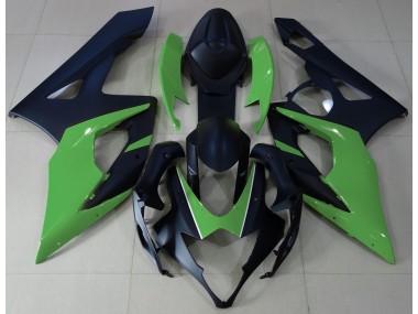 05-06 Matte Black & Green GSXR 1000 Fairings