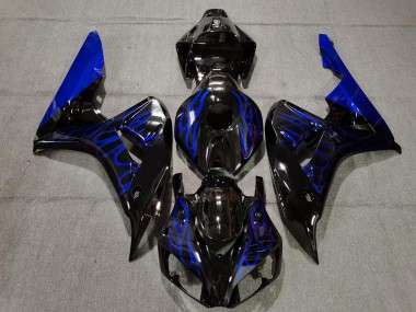 06-07 Gloss Black Blue Flame CBR1000RR Fairings