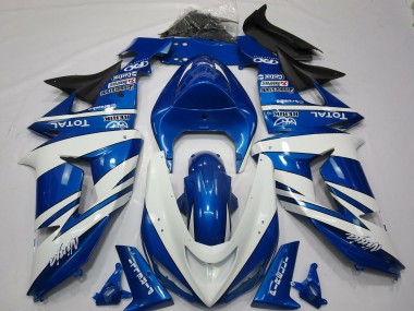 06-07 Blue White Ninja ZX10R Fairings