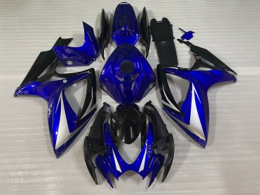 06-07 Blue Black and White Special GSXR 600-750 Fairings