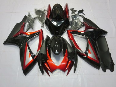 06-07 Deep Red Black GSXR 600-750 Fairings