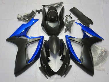 06-07 Gloss Blue and Matte Black GSXR 600-750 Fairings