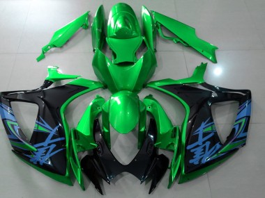 06-07 Gloss Green & Black GSXR 600-750 Fairings