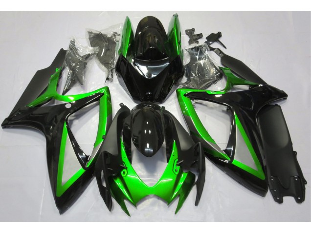 06-07 Gloss Green and Black GSXR 600-750 Fairings