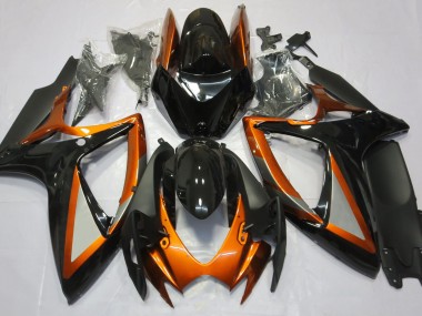 06-07 Gloss Orange and Black GSXR 600-750 Fairings