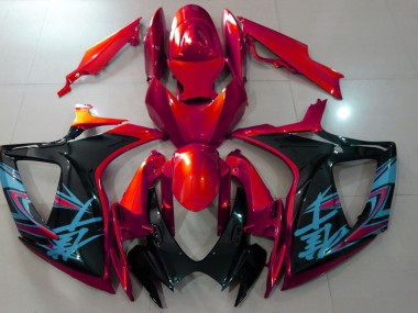 06-07 Gloss Red & Black GSXR 600-750 Fairings