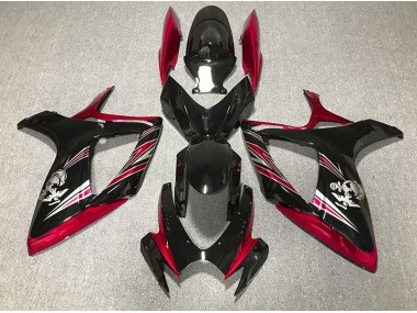 06-07 Gloss Red and Black Design GSXR 600-750 Fairings