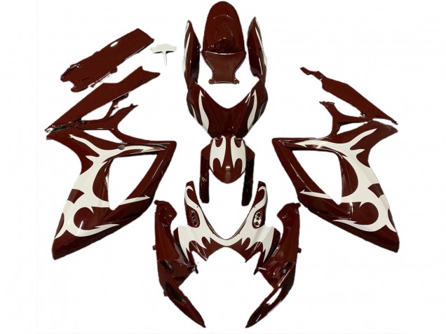 06-07 Maroon and White GSXR 600-750 Fairings