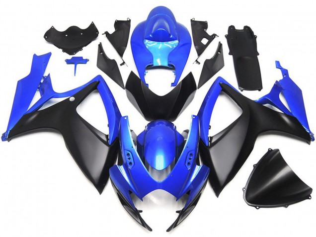 06-07 Matte Black and Blue OEM Custom Style GSXR 600-750 Fairings