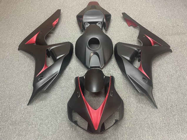 06-07 Matte Black and Red CBR1000RR Fairings