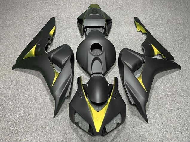 06-07 Matte Black and Yellow CBR1000RR Fairings