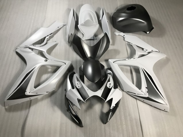 06-07 Matte White and Grey GSXR 600-750 Fairings