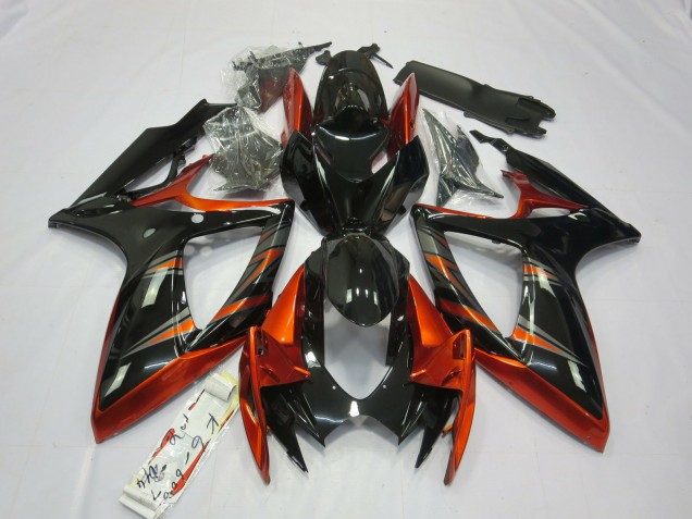 06-07 Orange and Black GSXR 600-750 Fairings