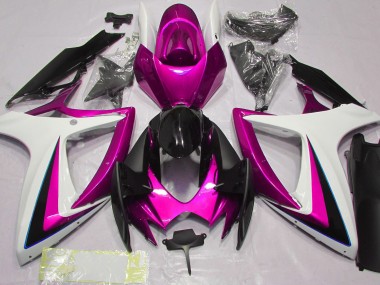 06-07 Pink & White GSXR 600-750 Fairings