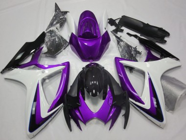 06-07 Purple & White Debadged GSXR 600-750 Fairings