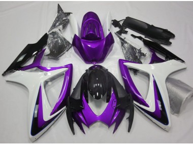 06-07 Purple & White Debadged GSXR 600-750 Fairings