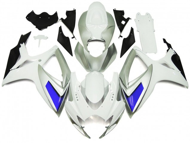 06-07 Silver White and Blue Gloss Style GSXR 600-750 Fairings