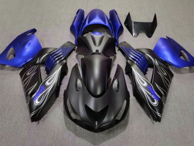 06-11 Matte Black and Blue ZX14R Fairings